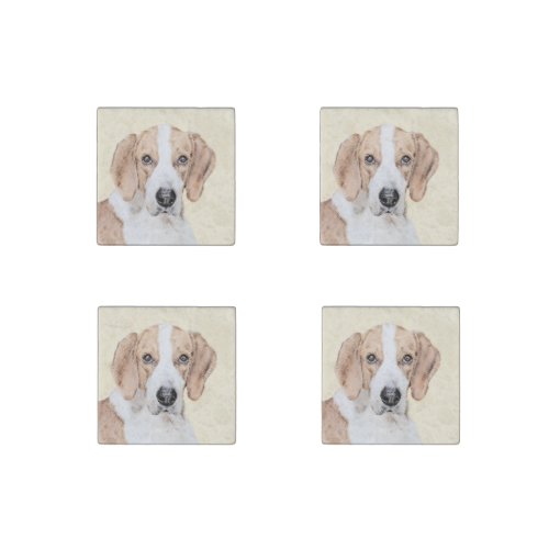 American Foxhound Painting _ Cute Original Dog Art Stone Magnet