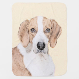 American Foxhound Painting - Cute Original Dog Art Stroller Blanket