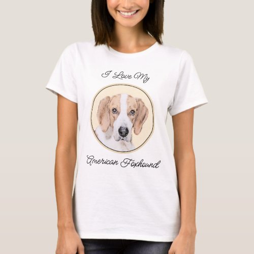 American Foxhound Painting _ Cute Original Dog Art T_Shirt