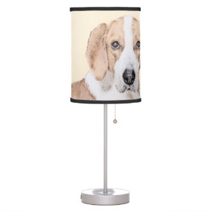 American Foxhound Painting - Cute Original Dog Art Table Lamp