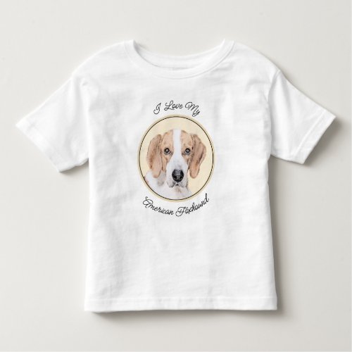 American Foxhound Painting _ Cute Original Dog Art Toddler T_shirt