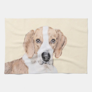 American Foxhound Painting - Cute Original Dog Art Towel