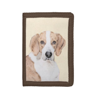 American Foxhound Painting - Cute Original Dog Art Trifold Wallet