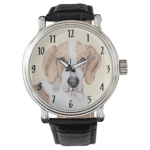 American Foxhound Painting - Cute Original Dog Art Watch
