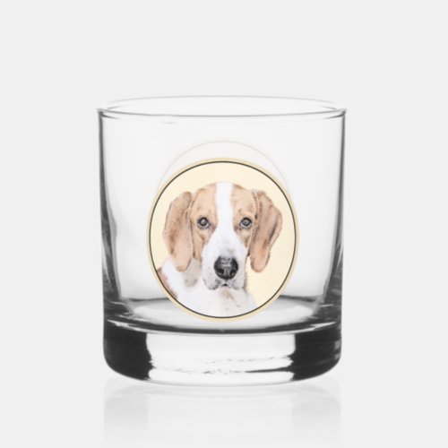 American Foxhound Painting _ Cute Original Dog Art Whiskey Glass