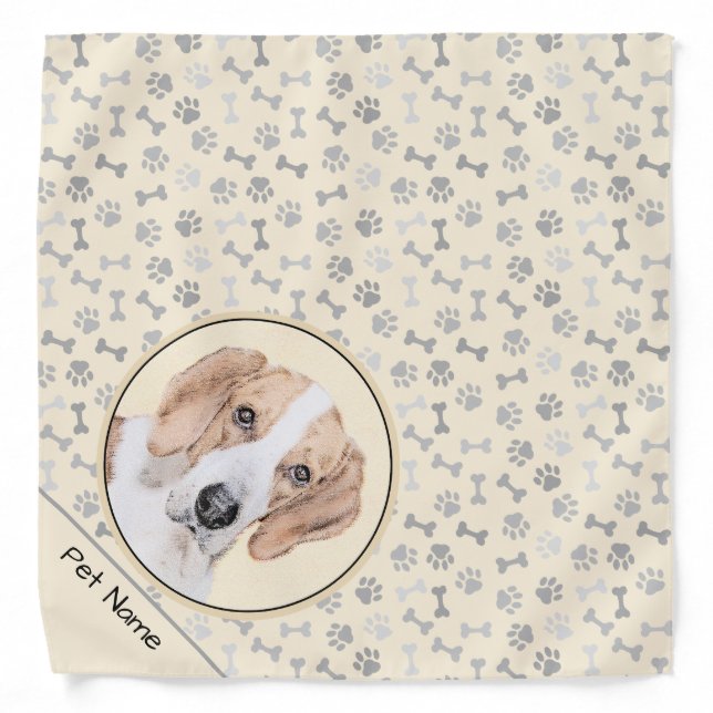 American Foxhound Red Walker Cute Painting Dog Art Bandana
