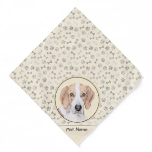 American Foxhound Red Walker Cute Painting Dog Art Bandana