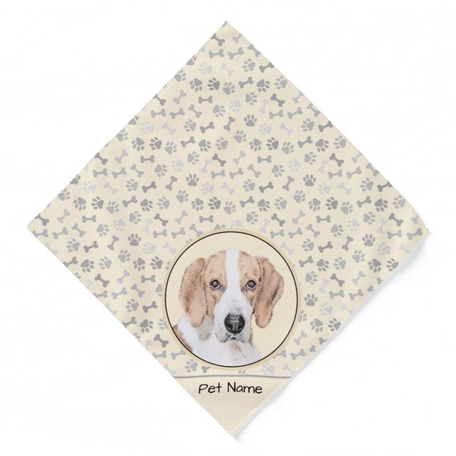 American Foxhound Red Walker Cute Painting Dog Art Bandana (Front)
