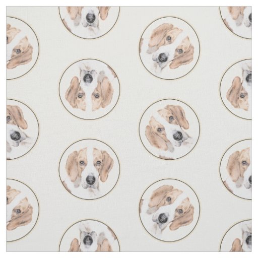 American Foxhound Red Walker Cute Painting Dog Art Fabric