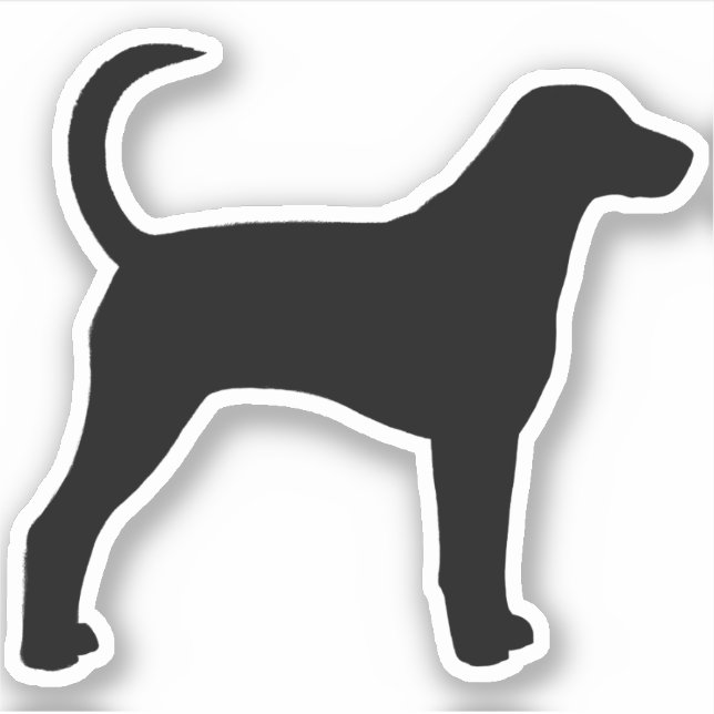 American Foxhound Silhouette Cool Dog Breed Vinyl Sticker (Front)