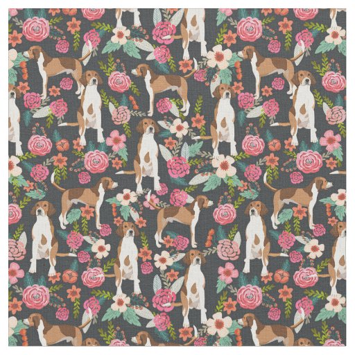 American Foxhound vintage florals black Fabric