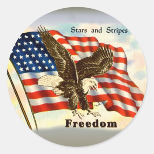 American Freedom Eagle July 4 1776 Classic Round Sticker