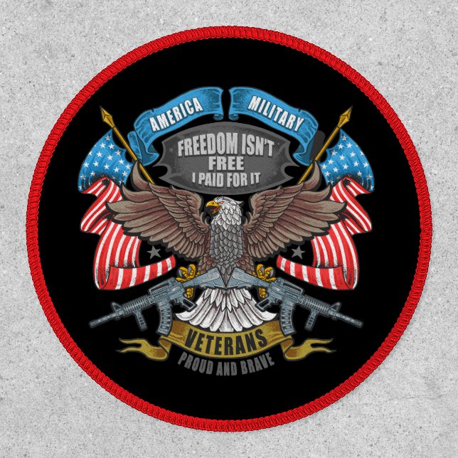 American Freedom Isn't Free USA Flag Eagle  Patch (Front)