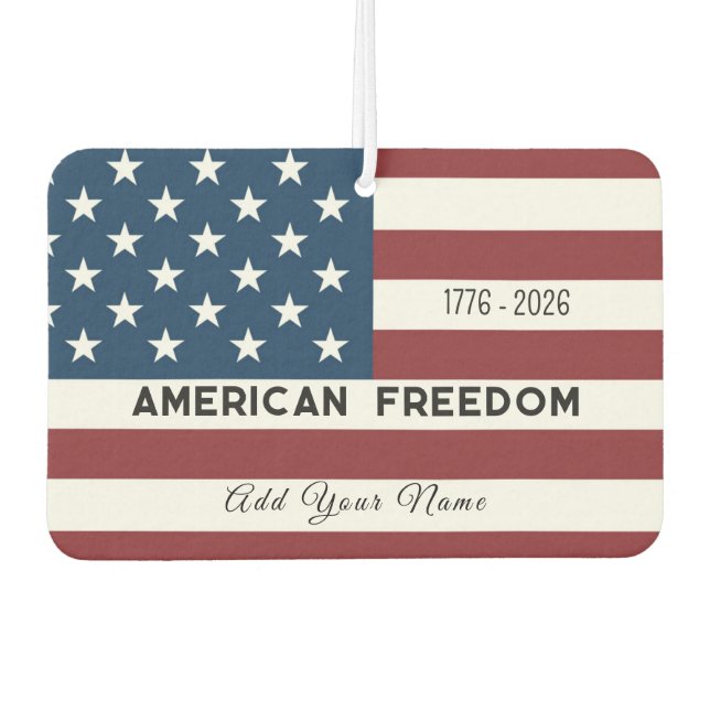 American Freedom Personalized Name Air Freshener (Front)