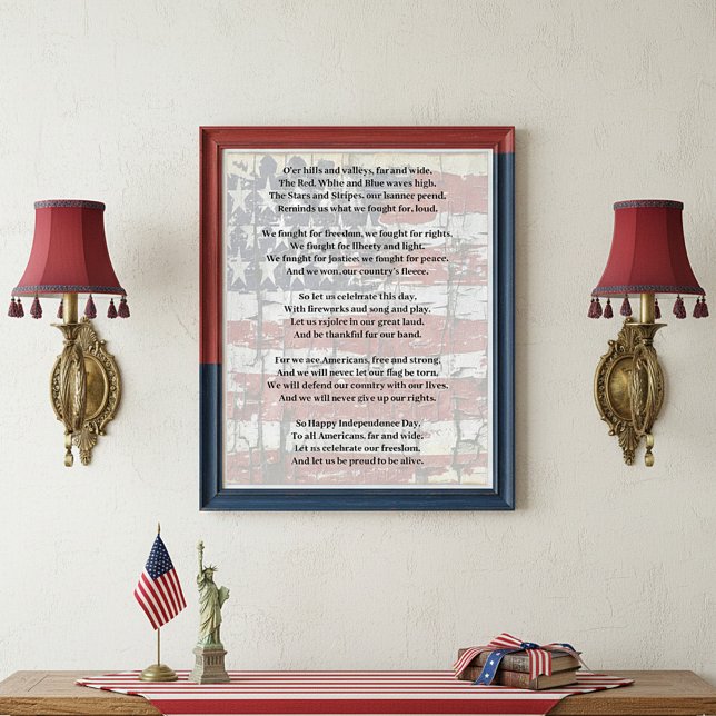 American freedom Poem with flag patriotic Poster (Creator Uploaded)