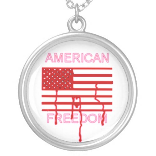 AMERICAN FREEDOM SILVER PLATED NECKLACE