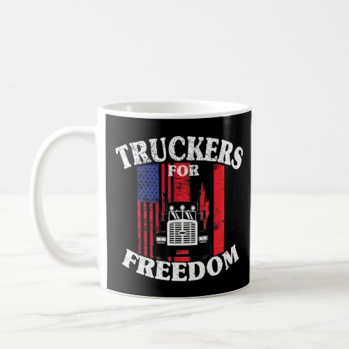 American Freedom Truckers Flag Canada Convoy 2022  Coffee Mug