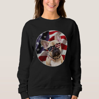 American Frenchie Dog  USA Flag Sweatshirt