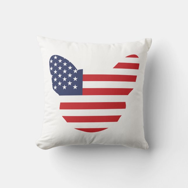 American Frenchie Throw Pillow (Front)