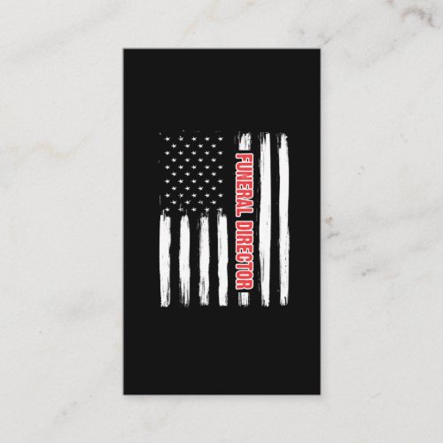 American Funeral Director Proud Mortician US Flag Business Card