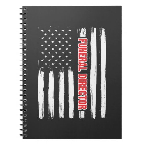 American Funeral Director Proud Mortician US Flag Notebook