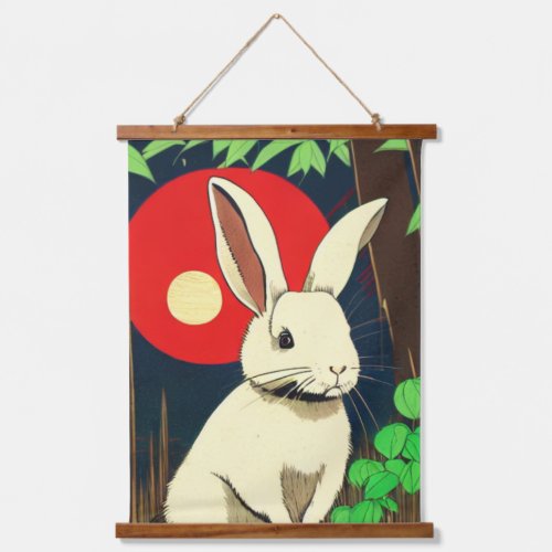 American Fuzzy Lop Beautiful Eared Bunny Sunset Hanging Tapestry