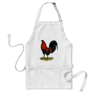 American Game BB Black Red Rooster Adult Apron