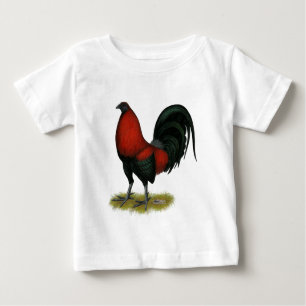 American Game BB Black Red Rooster Baby T-Shirt