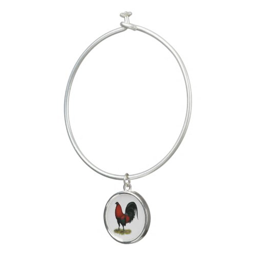 American Game BB Black Red Rooster Bangle Bracelet