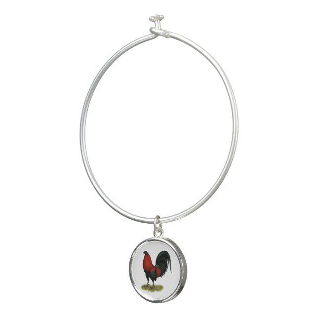 American Game BB Black Red Rooster Bangle Bracelet (3/4)
