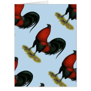 American Game BB Black Red Rooster Card