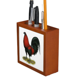American Game BB Black Red Rooster Desk Organizer