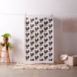 American Game BB Black Red Rooster Fabric