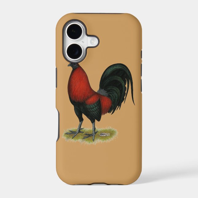 American Game BB Black Red Rooster Iphone Case (Back)