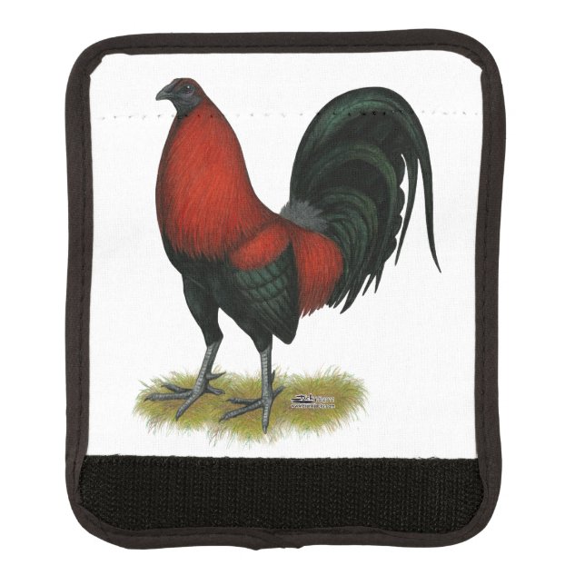 American Game BB Black Red Rooster Luggage Handle Wrap (Front)