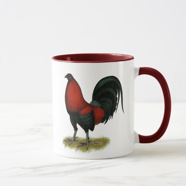 American Game BB Black Red Rooster Mug (Right)