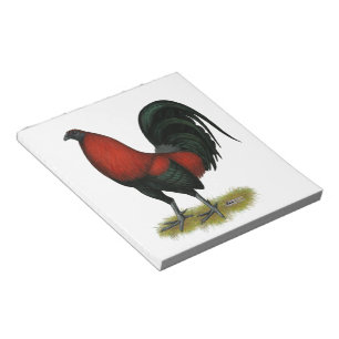 American Game BB Black Red Rooster Notepad