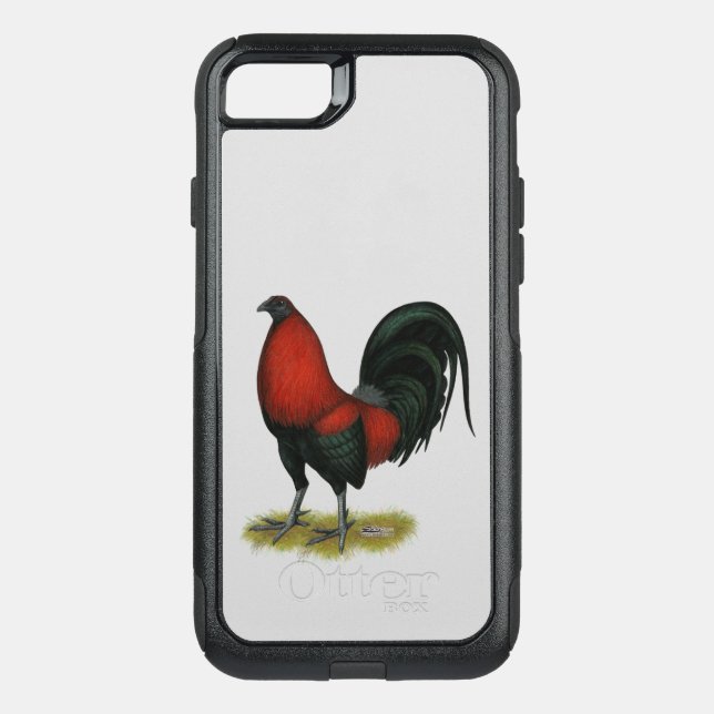 American Game BB Black Red Rooster Otterbox iPhone Case (Back)
