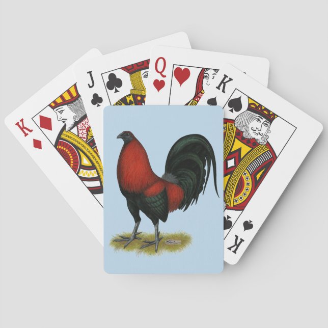 American Game BB Black Red Rooster Poker Cards (Back)