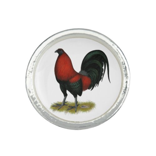 American Game BB Black Red Rooster Ring