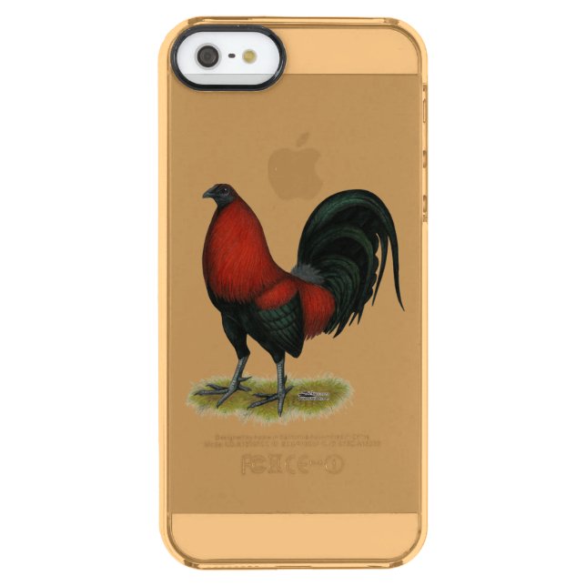 American Game BB Black Red Rooster Uncommon iPhone Case (Back)