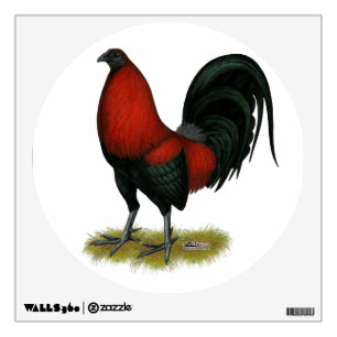 American Game BB Black Red Rooster Wall Sticker