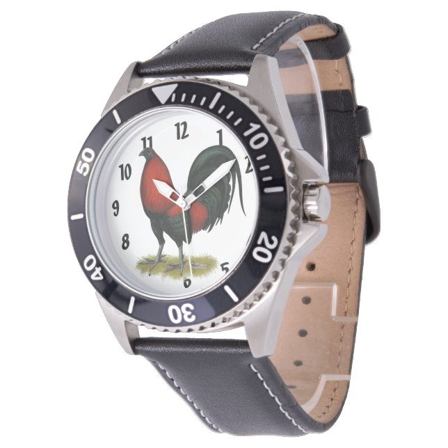 American Game BB Black Red Rooster Watch (Angled)