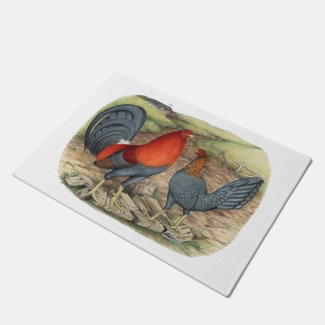 American Game Blue Reds Doormat (Angled)