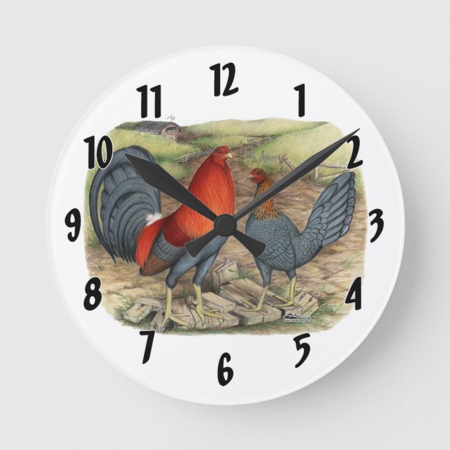 American Game Blue Reds Round Clock (Front)