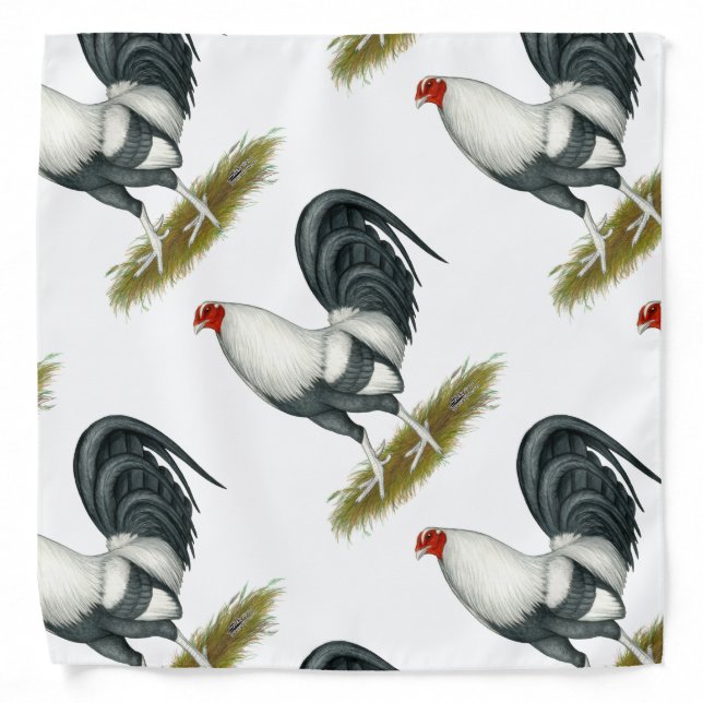 American Game Silver Blue Gamecock Bandana (Front)