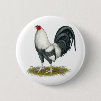 American Game Silver Blue Gamecock Pinback Button