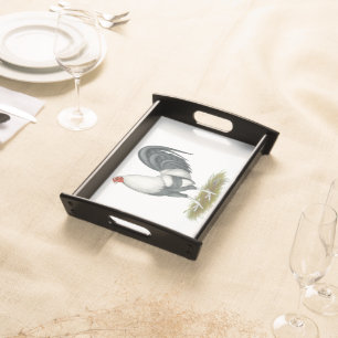 American Game Silver Blue Gamecock Serving Tray