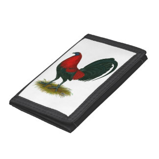 American Gamecock: Brown Red Tri-fold Wallet