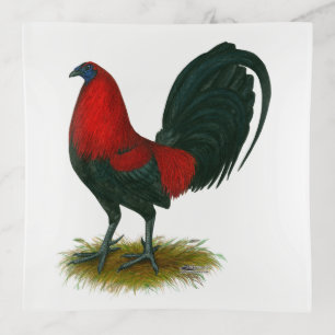 American Gamecock: Brown Red Trinket Tray